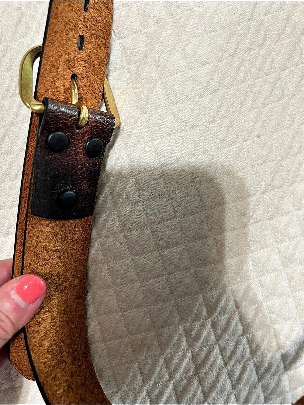Wrangler Embossed Leather Belt in Brown size 36/90 with gold belt buckle - Picture 5 of 5